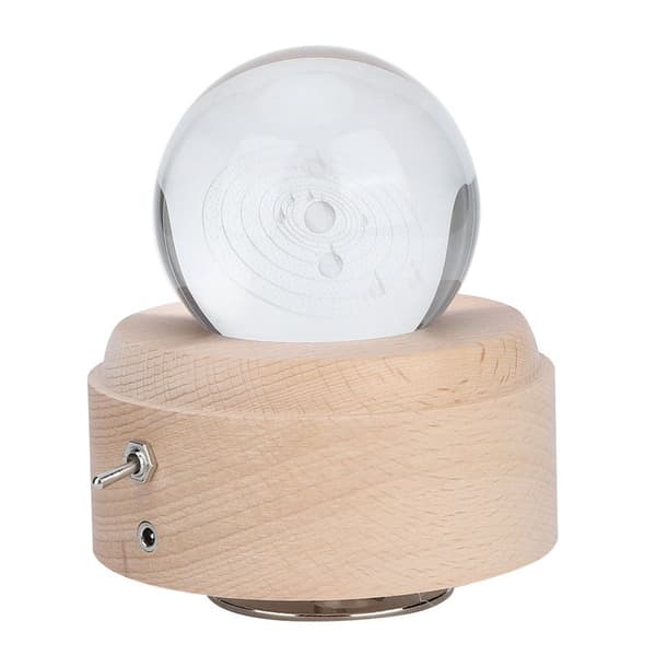 Solcells System Mönster Roterande Musik Box Kristallkula USB KLB