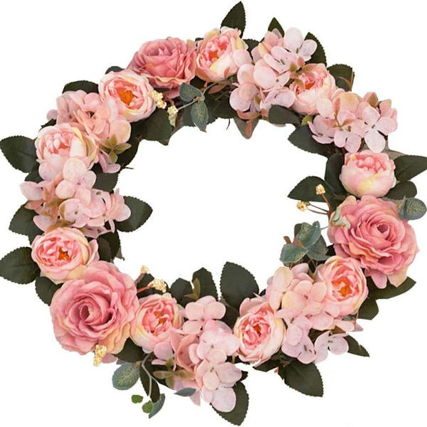 Dörrringar är dekorerade på sommaren året runt, rosa ringar, KLB