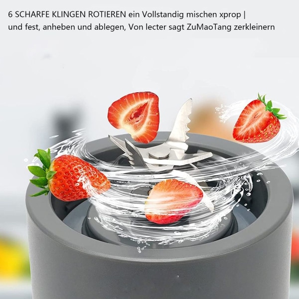 Bärbar mixer för smoothies och shakes, Cokunst 530ml personlig mixer med Wiede KLB