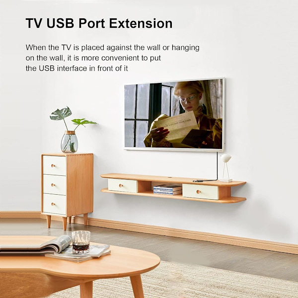 2 st USB 3.0 hane till hona förlängningskabel vänster och höger