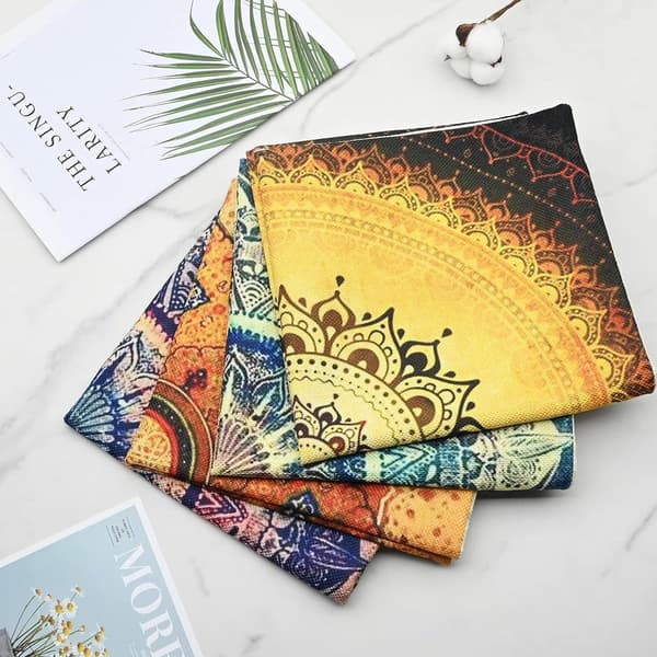 Sæt med 4 dekorative pudebetræk, 45 * 45cm Sofa Office Decor Bohemian Mandala