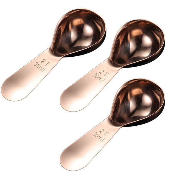 Rustfrit kaffeske i rustfrit stål, kort håndtag, rosaguld KLB