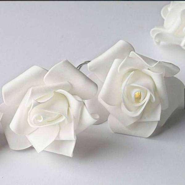 LED Roselykke, LED Lyserød Kunstig Rose Ring Feelyg, Varmt Hvidt