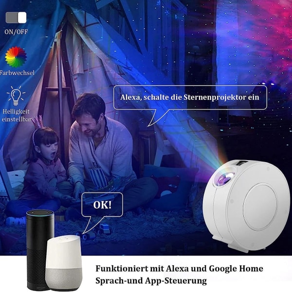 Seinän valot LED tähtitaivas projektori, Nigecue Smart LED tähtiprojektori 3D Gala KLB