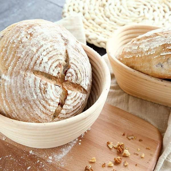 Gærkurv rund, hævekurv til brød og dejhævning rattan