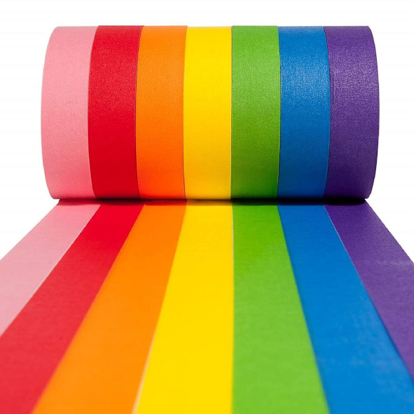 Washi-tejp, 7 rullar washi-tejpsats, färgglad tejp för scrapbooking, hantverk KLB
