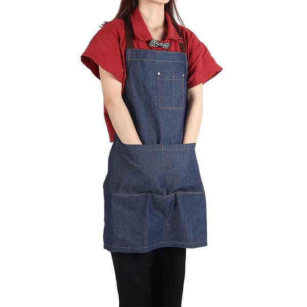 Unisex denimförkläde med arbetsfickor för ritning och målning KLB