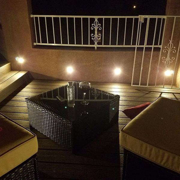 10x LED-strålkastare för uteplats infällda taklampor DC12V 1W IP67 Ø32mm Dekoa