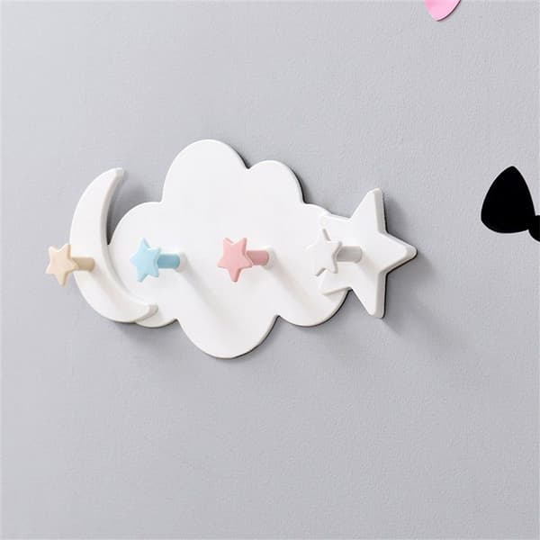Pakke med 2 Creative Clouds Cartoon Viscose Kroge Vægmonterede Knager