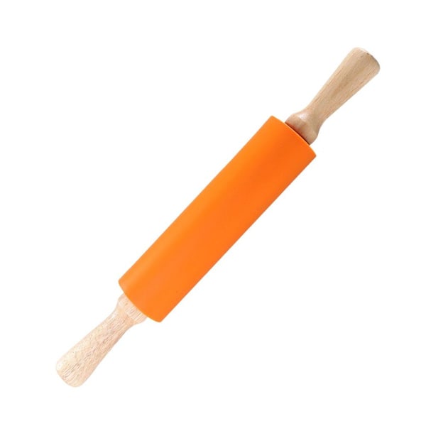Silikone kagerulle til bagning - Non-stick træoverflade, orange KLB