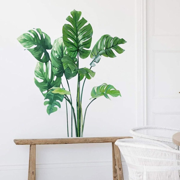 Monstera blad vægklistermærker tropiske planter vægklistermærker til stue KLB