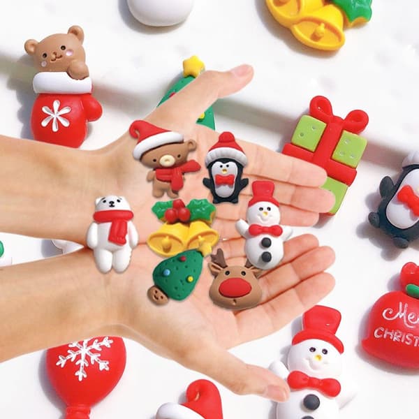 35 st miniatyrprydnader i harts för julpyssel, prydnader, scrapbooking KLB