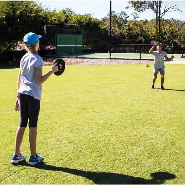 Tarrakuulapeli Catch Ball -setti - 2 mailaa + 1 pallo, lasten ulkoleikit KLB