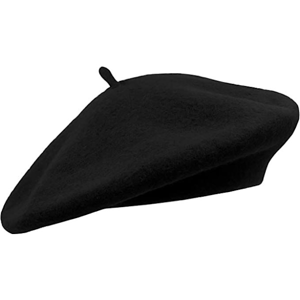 En svart höst- och vinterhatt, M(56-58cm), lämplig för shopping och klädmatchning