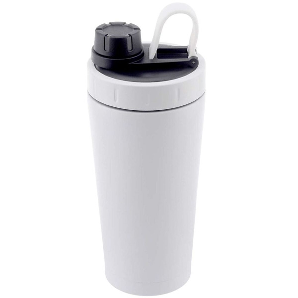 Rustfrit Protein Shaker Flaske i Rustfrit Stål Holder Varmt/Koldt Hvid