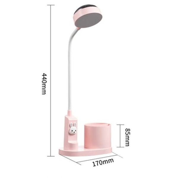 Skrivebordslampe til børn, skrivebordslampe med penneholder, automatisk farveskift