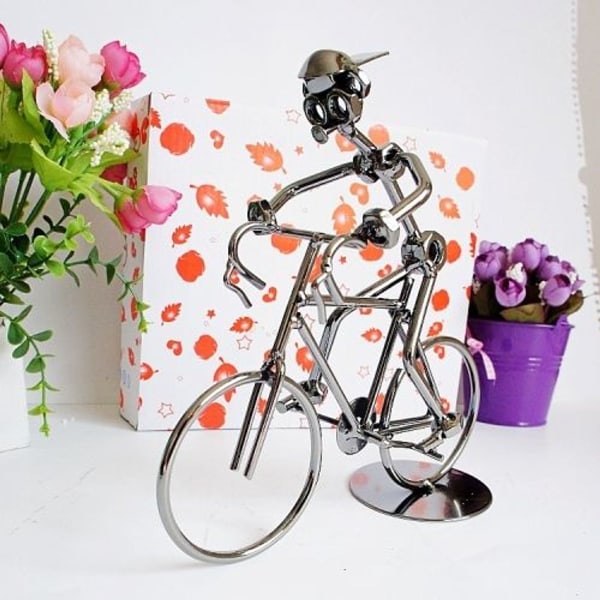 Q003 Metalhåndværk Jerncykelmodel Ornament (24 x 5 x 17 cm)