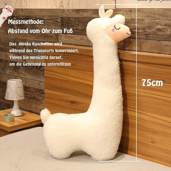 Celawork Alpaca Bamse, Alpaca Plyslegetøj med Lang Hals, Blød Alpaca Pude Stu KLB