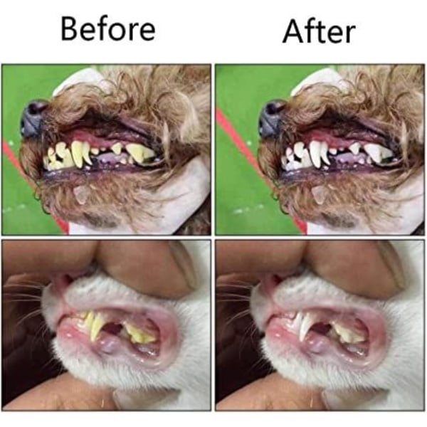 2 stk tresidet kæletandbørste hundebørste tilføjer dårlig ånde tandsten tandpleje hund kat rense mund