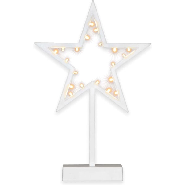 Dekorativ lysstjerne 20 LED kjølig og varm hvit julestjerne dekorativ stjerne