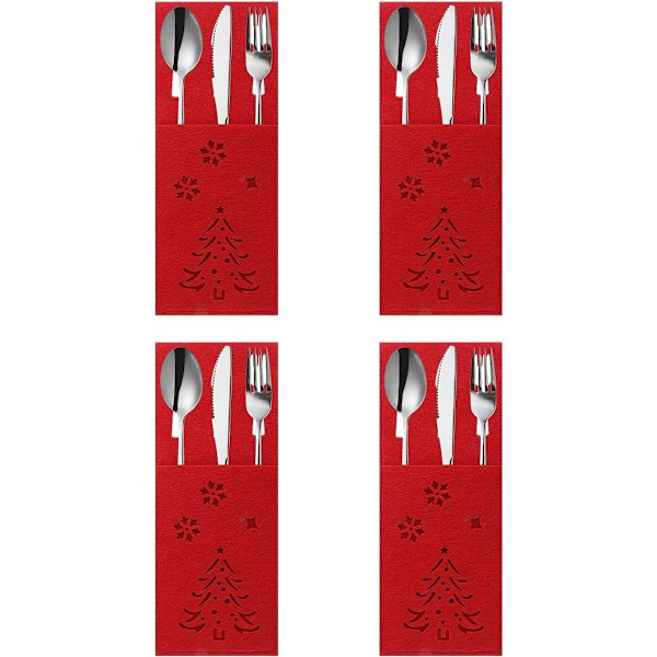12-pack julgransbestickhållare, julbestickspåsar, bestickhållare KLB