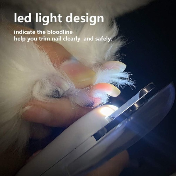 Negleklipper for hund og katt med LED lys, kattepoteklipper med KLB
