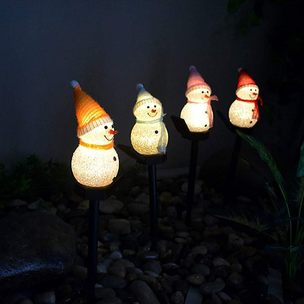 Jule Solcelledrevne Udendørs Snemand Plæne Varm Lampe Have KLB