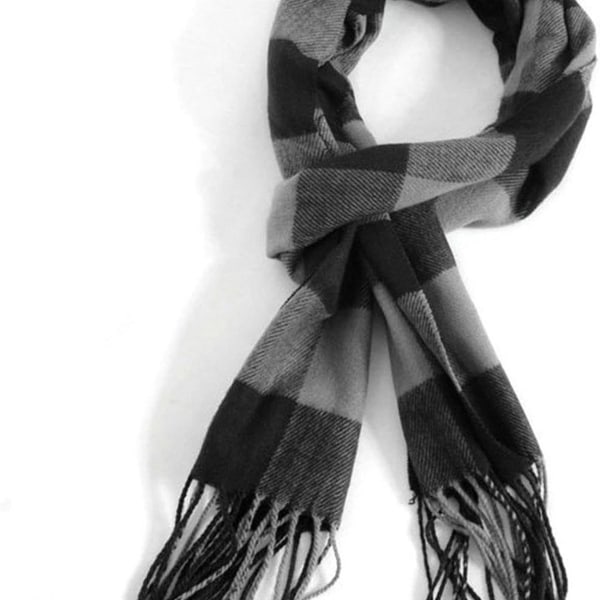 Herrar Halsdukar Klassisk Ankomst Vinter Check Scarf Tassel Kant Svart Grå