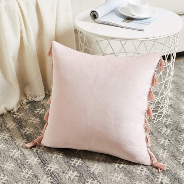 2-delt pudebetræk 45x45cm fløjl kvast pude dekoration pink sofa til