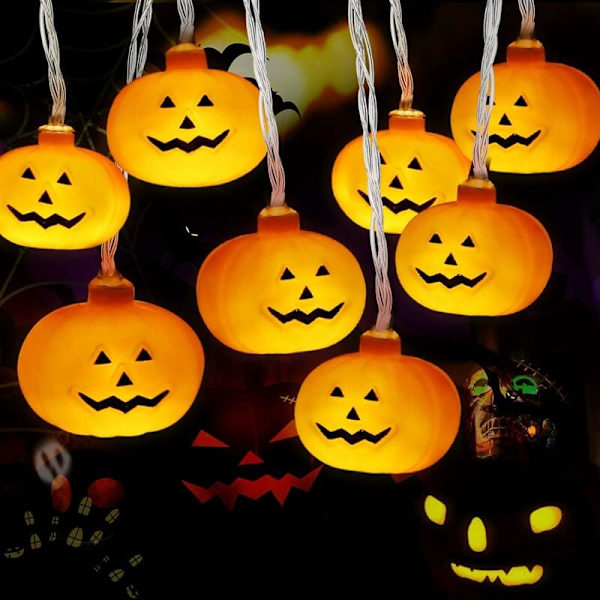 Halloween LED Gresskar Lyslenke, 3M 20LED Halloween Dekor Gresskar Lyslenke, Dekorasjoner Lyslenke, for DIY Halloween Fest/Jul KLB
