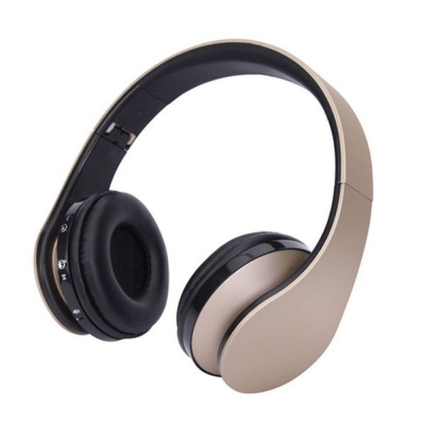 Bluetooth trådlösa hörlurar, over-ear headset med guld