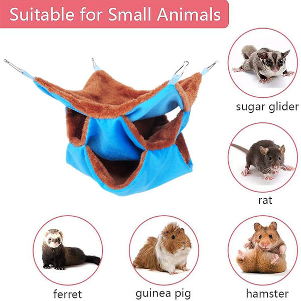 Liten djur säng hamster, litet djur hus bo, husdjur blå KLB