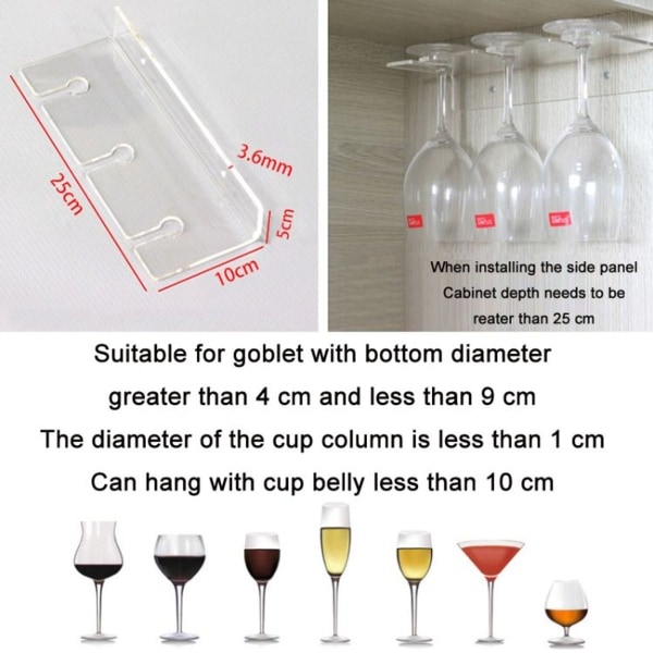 Akryl Invert Koppholder for Husholdning Rødvin Kopp (Tre Kopp