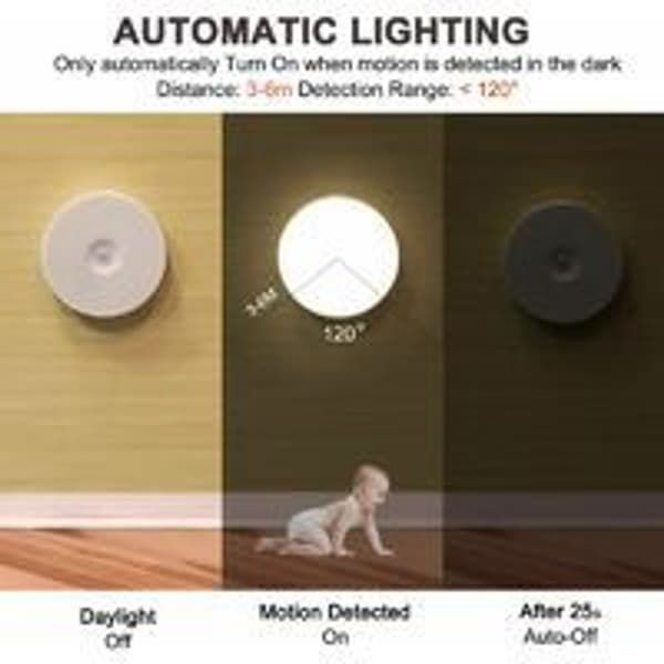 LED natlys, magnetisk bevægelsessensorlampe KLB