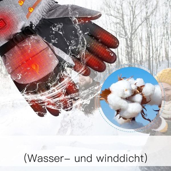 Oppvarmede hansker batteri, oppvarmede hansker kvinner menn oppladbare vann KLB