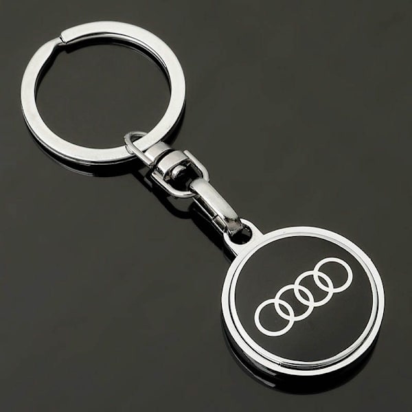 Tre emaljerte nøkkelringer i metall med Volkswagen Audi Benz-logo for reklame