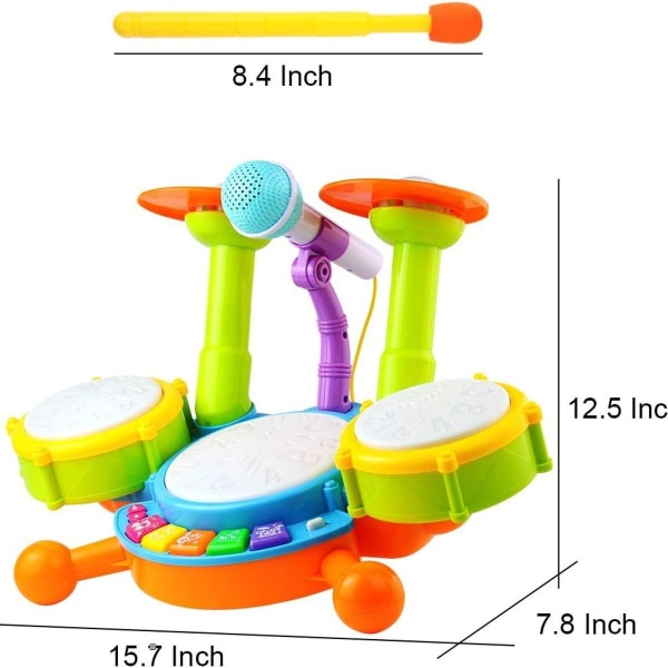 Trumleksaker för barn, musikinstrument för småbarn, med barnrim KLB