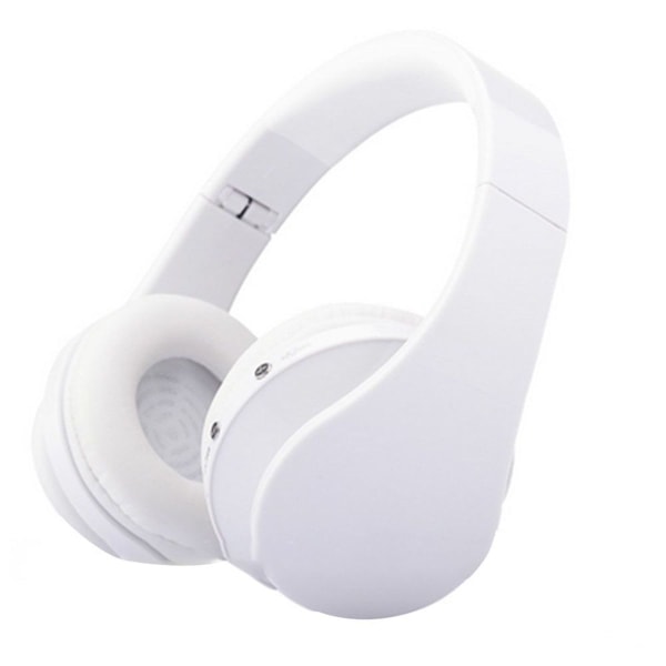 Bluetooth trådlösa hörlurar, over-ear headset med vit