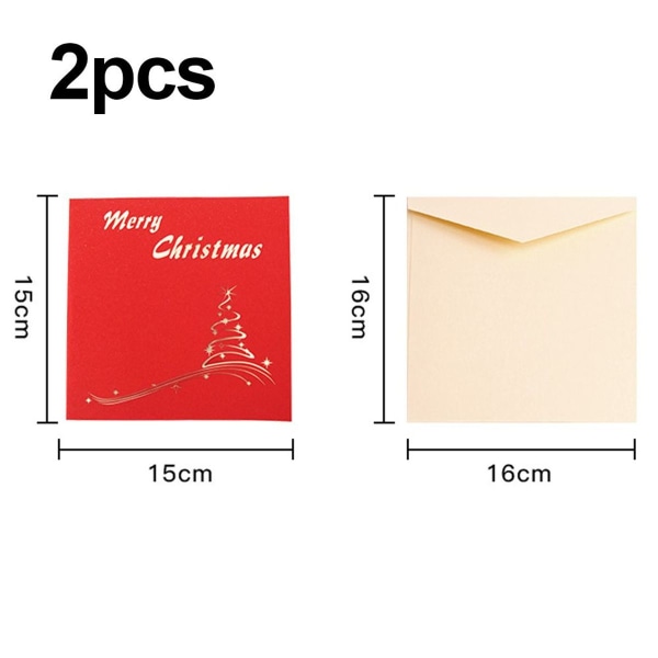 Juletre pop-up kort for familie, 3D julekort, ferie gratulasjonskort