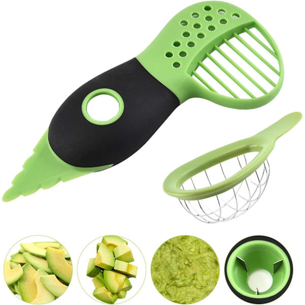 Set med 2 4-i-1 avokadoskärare, avokadoskalare och avokadohackare i miljövänlig ABS, ergonomisk verktygssats för avokado, mango, kiwi