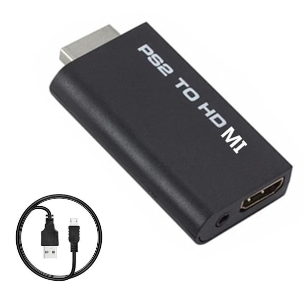 PS2 til HDMI Audio Video Konverter Adapter PS2 til HDMI Konverter Adapter med 3,5 mm