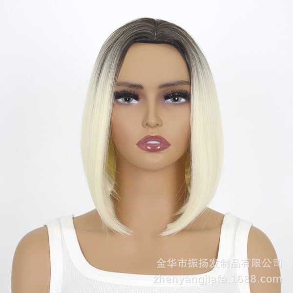 Blond ombre parykk for kvinner