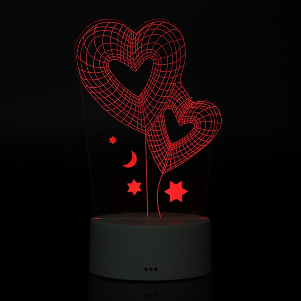 4.5V USB 3D Illusion Visual Romantic Night Lamp 7 Colors KLB