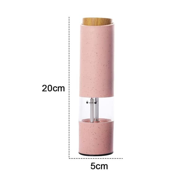 Elektrisk pepparkvarn Automatisk saltkvarn Vetefiber 2-pack Rosa