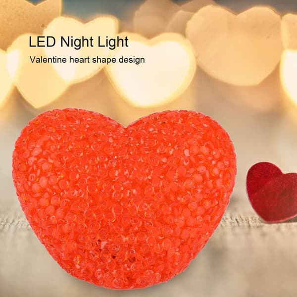 Hjerteformet LED-lampe til Valentinsdag - Farverig natlampe til KLB
