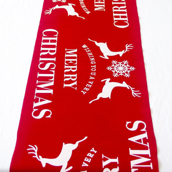 Puuvillainen pellava pöytäliina printed joululippu Joulupöytäjalka Suorakaiteen muotoinen pöytäliina Red Elk pöytäliinakoristeet