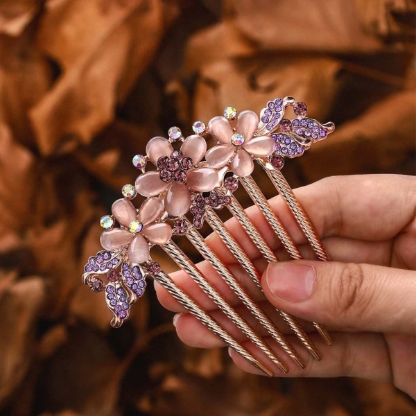 Kam Krystallhår Barrette dekorative hårkammer Brudehårtilbehør for kvinner og jenter