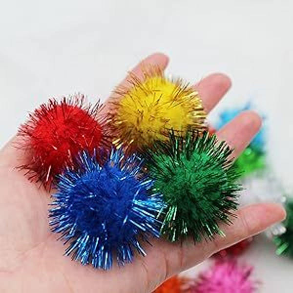 Glitterballer for katter, fargerike lette katteleker KLB