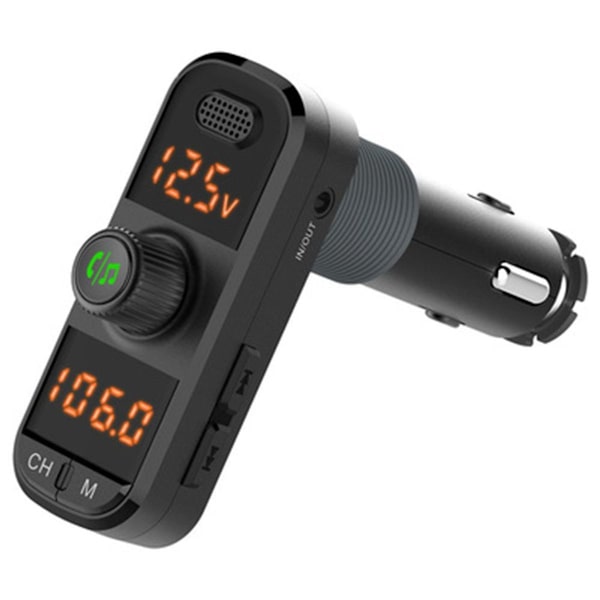 FM-sender, bil Bluetooth 5.0-adapter radio sender med dobbel USB KLB