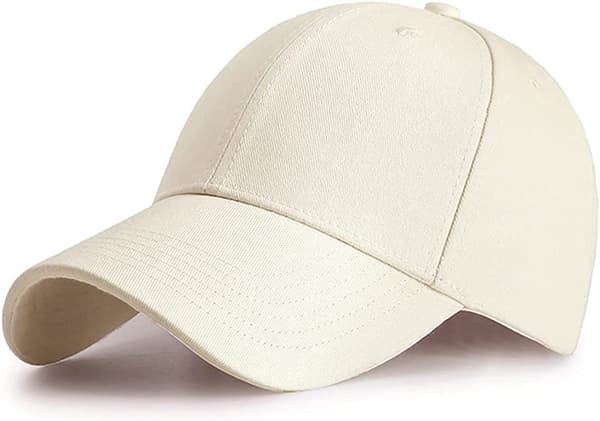 Baseball Cap Classic 6 Panel Justerbar Sport Cap til Mænd og Kvinder Egnet til hovedstørrelser 59-61 cm-